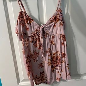 Pink flowy tank top